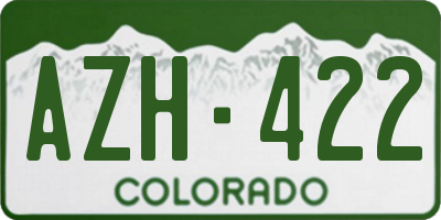 CO license plate AZH422