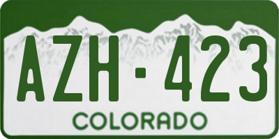 CO license plate AZH423