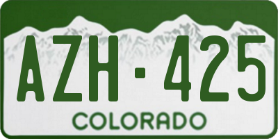 CO license plate AZH425
