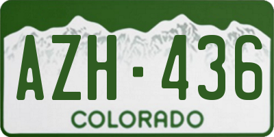 CO license plate AZH436
