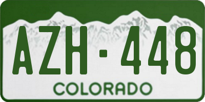CO license plate AZH448