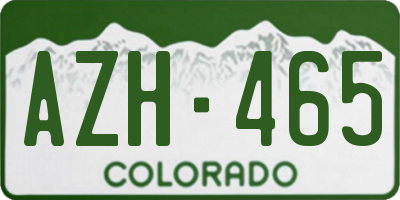 CO license plate AZH465