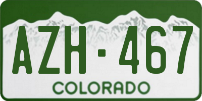 CO license plate AZH467