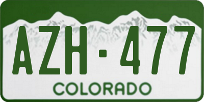CO license plate AZH477