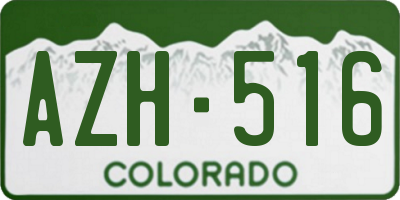 CO license plate AZH516