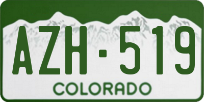 CO license plate AZH519