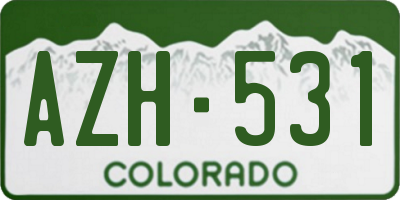 CO license plate AZH531