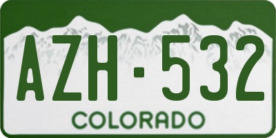 CO license plate AZH532