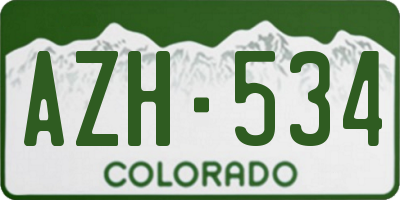 CO license plate AZH534