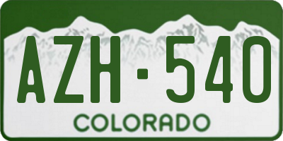 CO license plate AZH540