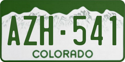 CO license plate AZH541