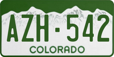 CO license plate AZH542