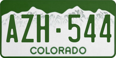 CO license plate AZH544