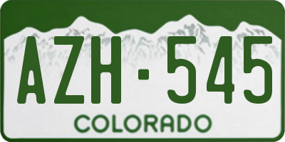 CO license plate AZH545