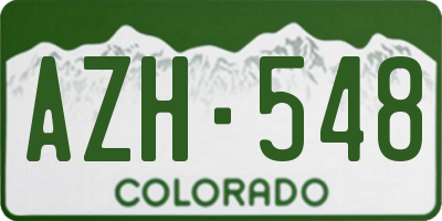 CO license plate AZH548