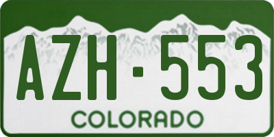 CO license plate AZH553