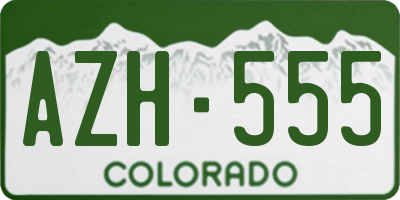 CO license plate AZH555