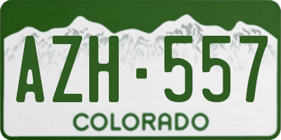 CO license plate AZH557