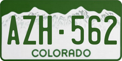 CO license plate AZH562