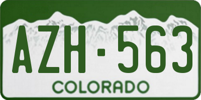 CO license plate AZH563