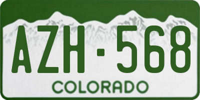 CO license plate AZH568