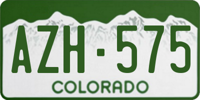 CO license plate AZH575