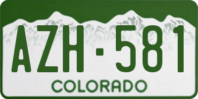 CO license plate AZH581