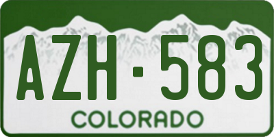 CO license plate AZH583