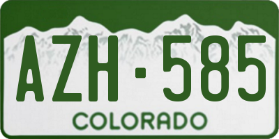 CO license plate AZH585