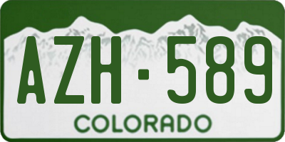 CO license plate AZH589