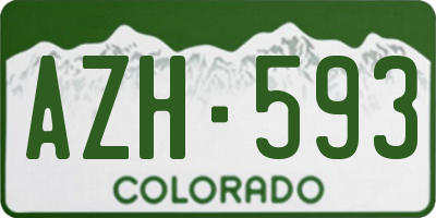 CO license plate AZH593
