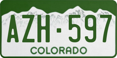CO license plate AZH597