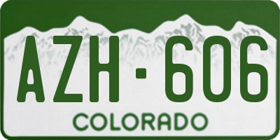 CO license plate AZH606