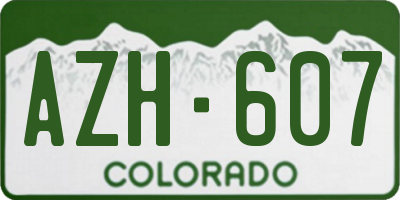 CO license plate AZH607
