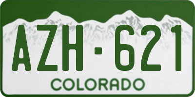 CO license plate AZH621