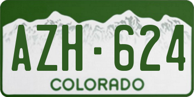 CO license plate AZH624