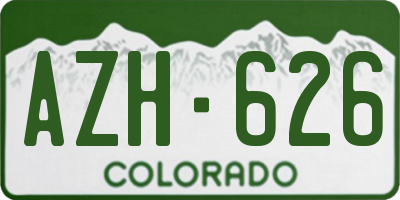 CO license plate AZH626