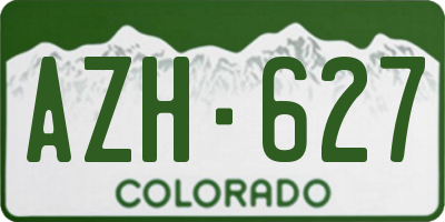 CO license plate AZH627