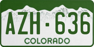 CO license plate AZH636