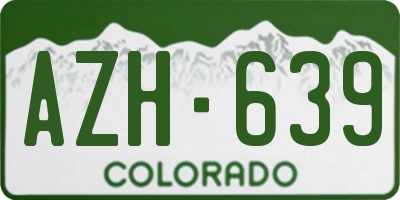 CO license plate AZH639