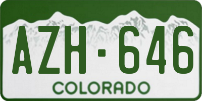 CO license plate AZH646
