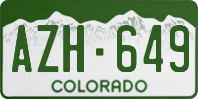 CO license plate AZH649