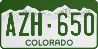 CO license plate AZH650