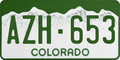CO license plate AZH653