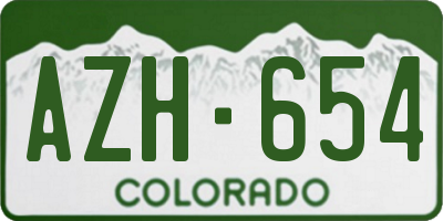 CO license plate AZH654