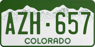 CO license plate AZH657