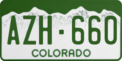 CO license plate AZH660