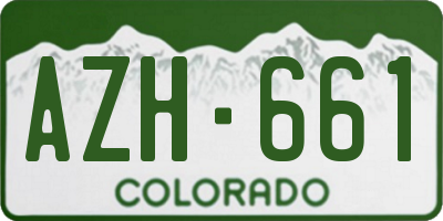 CO license plate AZH661