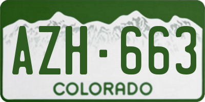 CO license plate AZH663