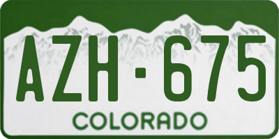 CO license plate AZH675